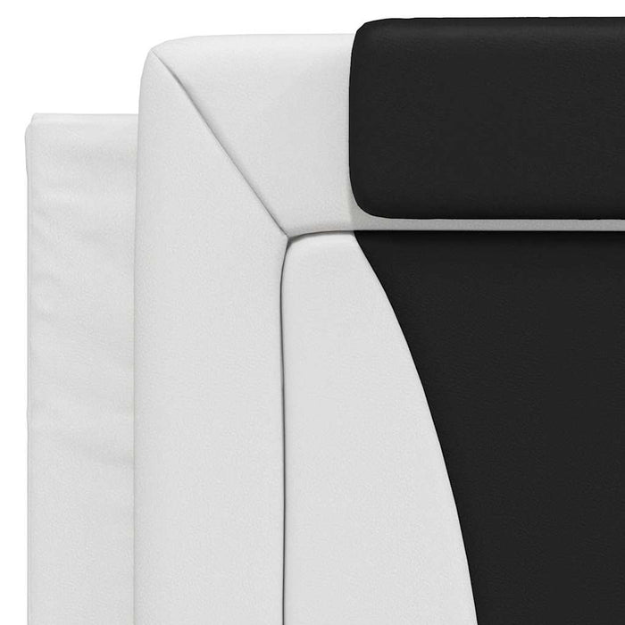 Cadru de pat Viana fără saltea alb și negru 100x200cm piele artificială WALTI