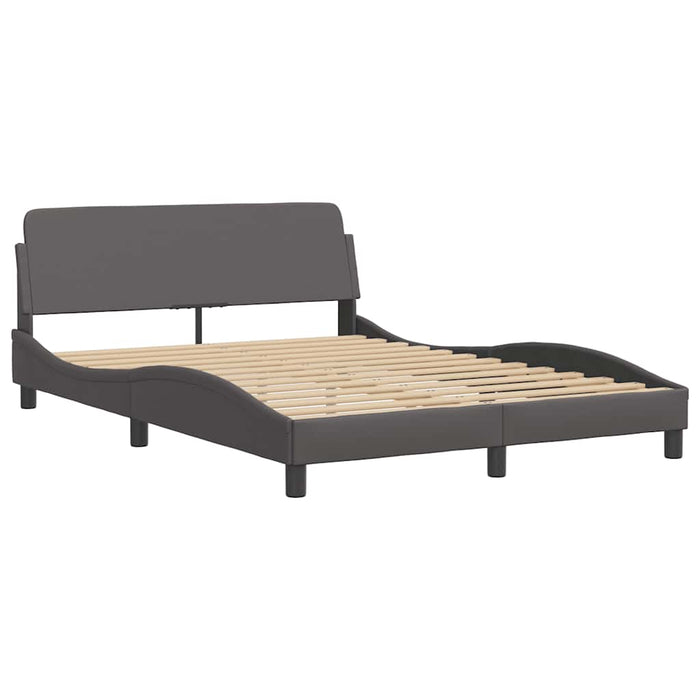 Cadru de pat, Viana, fără saltea, gri, 120x200 cm, piele ecologică WALTI