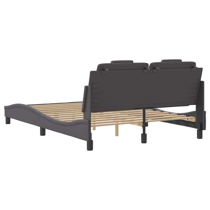 Cadru de pat, Viana, fără saltea, gri, 120x200 cm, piele ecologică WALTI