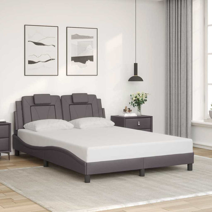 Cadru de pat, Viana, fără saltea, gri, 120x200 cm, piele ecologică WALTI