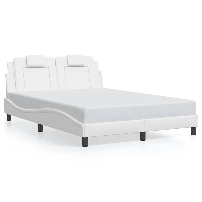 Cadru de pat, Viana, fără saltea, alb, 140x190 cm, piele ecologică WALTI