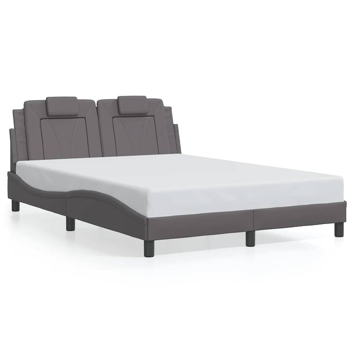 Cadru de pat, Viana, fără saltea, gri, 140x200 cm, piele ecologică WALTI