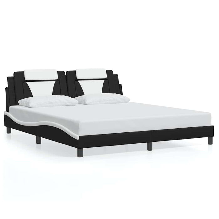 Cadru de pat Viana fără saltea negru și alb 180x200cm piele artificială WALTI