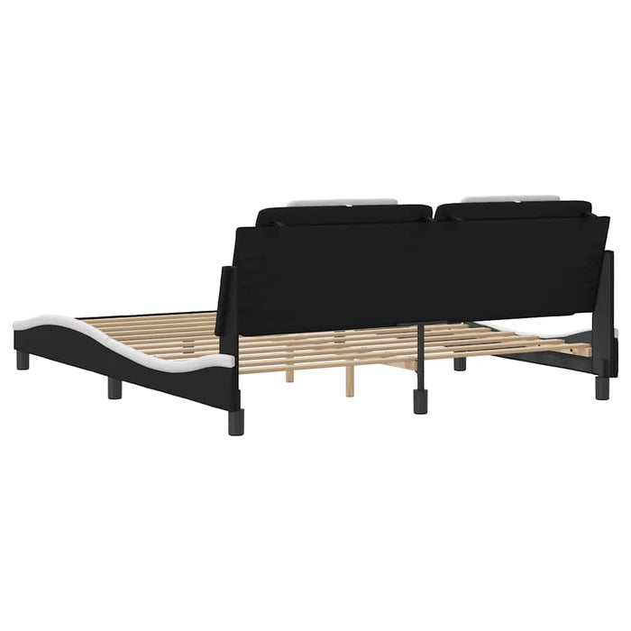 Cadru de pat Viana fără saltea negru și alb 180x200cm piele artificială WALTI