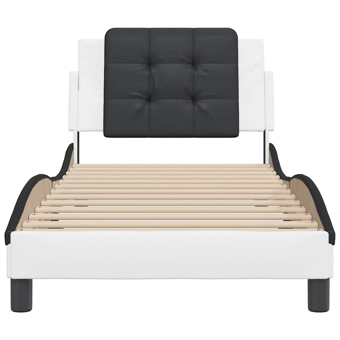 Cadru de pat fără saltea Zadar alb și negru 100x200cm piele artificială WALTI