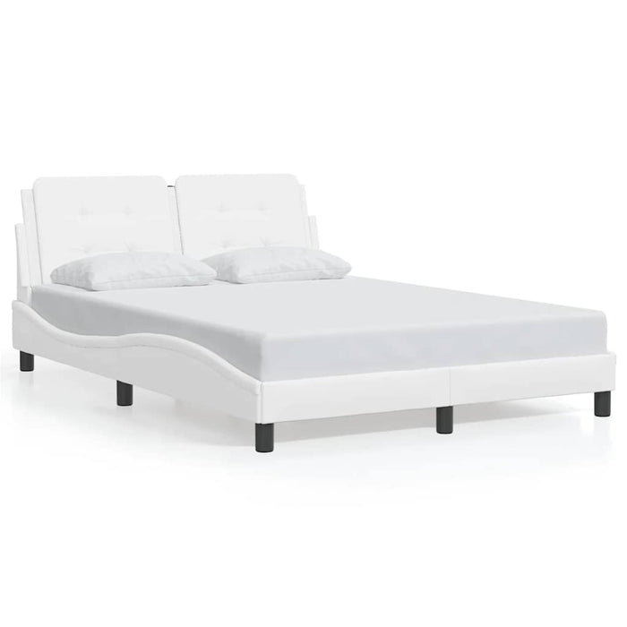 Cadru de pat fără saltea, Zadar, alb, 140x190 cm, piele ecologică WALTI