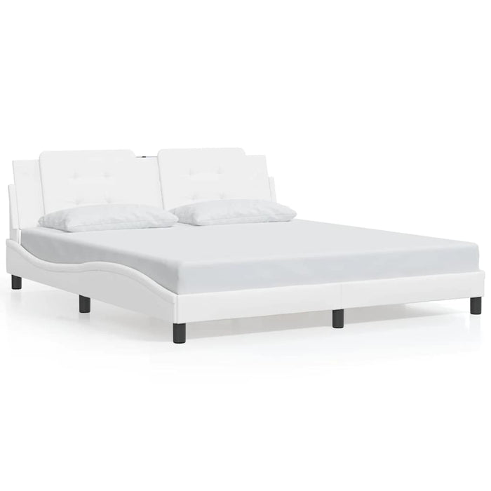 Cadru de pat fără saltea, Zadar, alb, 180x200 cm, piele ecologică WALTI