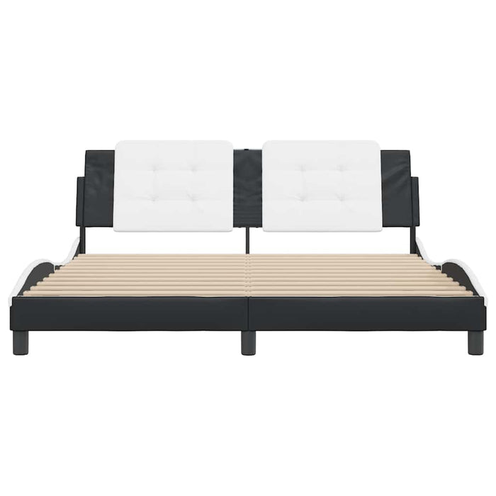 Cadru de pat fără saltea Zadar negru și alb 180x200cm piele artificială WALTI