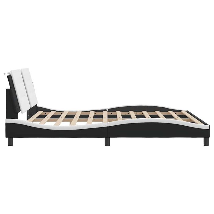 Cadru de pat fără saltea Zadar negru și alb 180x200cm piele artificială WALTI
