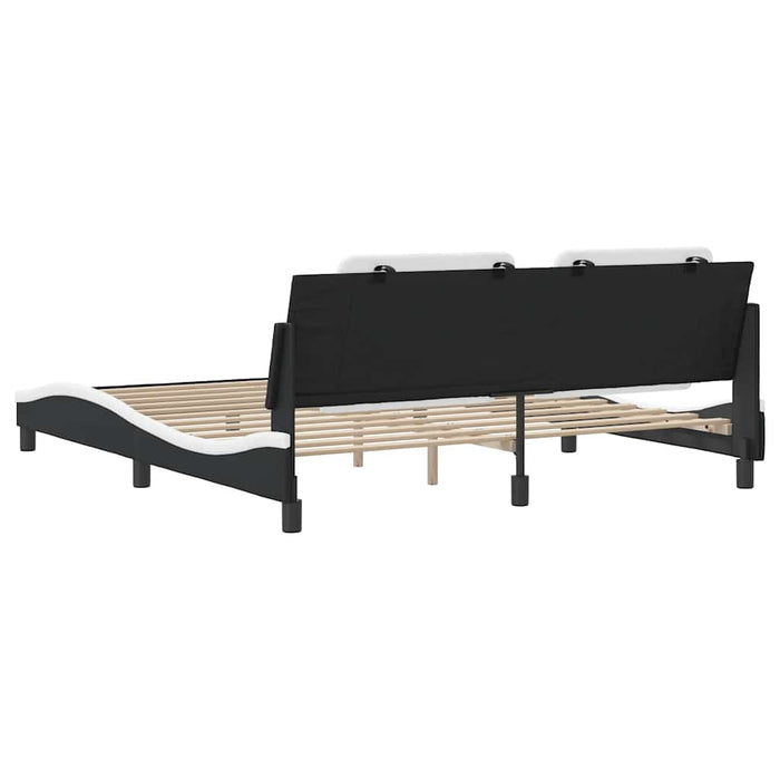 Cadru de pat fără saltea Zadar negru și alb 180x200cm piele artificială WALTI