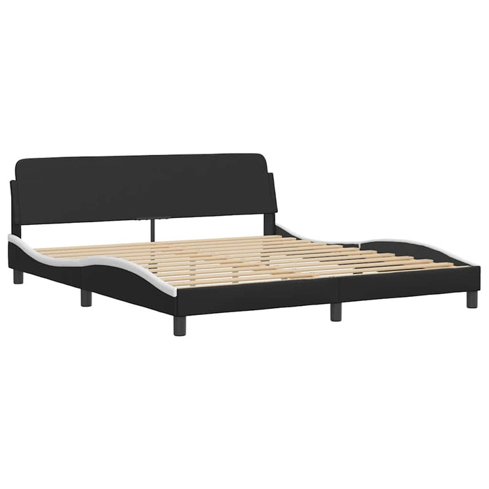 Cadru de pat fără saltea Zadar negru și alb 180x200cm piele artificială WALTI