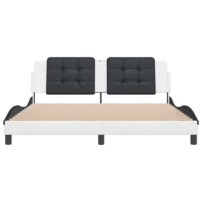 Cadru de pat fără saltea Zadar alb și negru 180x200cm piele artificială WALTI