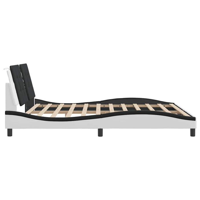 Cadru de pat fără saltea Zadar alb și negru 180x200cm piele artificială WALTI