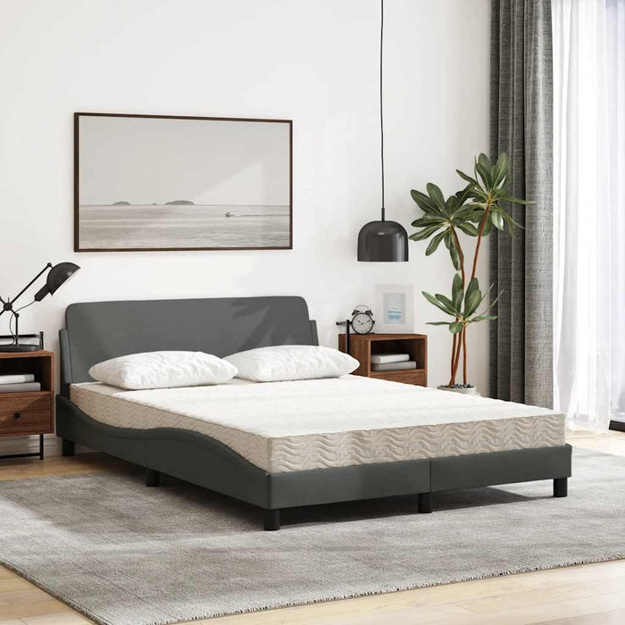Pat cu saltea, Dover, gri închis, 120x200 cm, textil WALTI