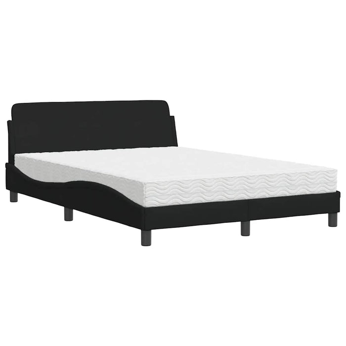 Pat cu saltea, Dover, negru, 120x200 cm, textil WALTI