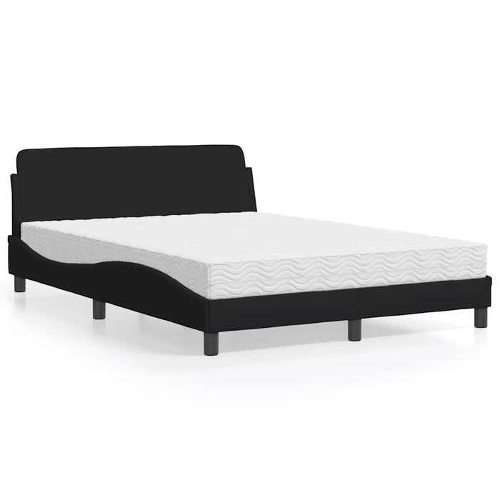 Pat cu saltea, Dover, negru, 120x200 cm, textil WALTI