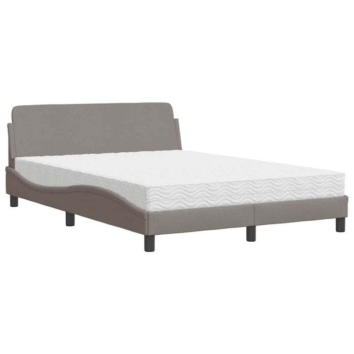 Pat cu saltea, Dover, gri taupe, 120x200 cm, textil WALTI