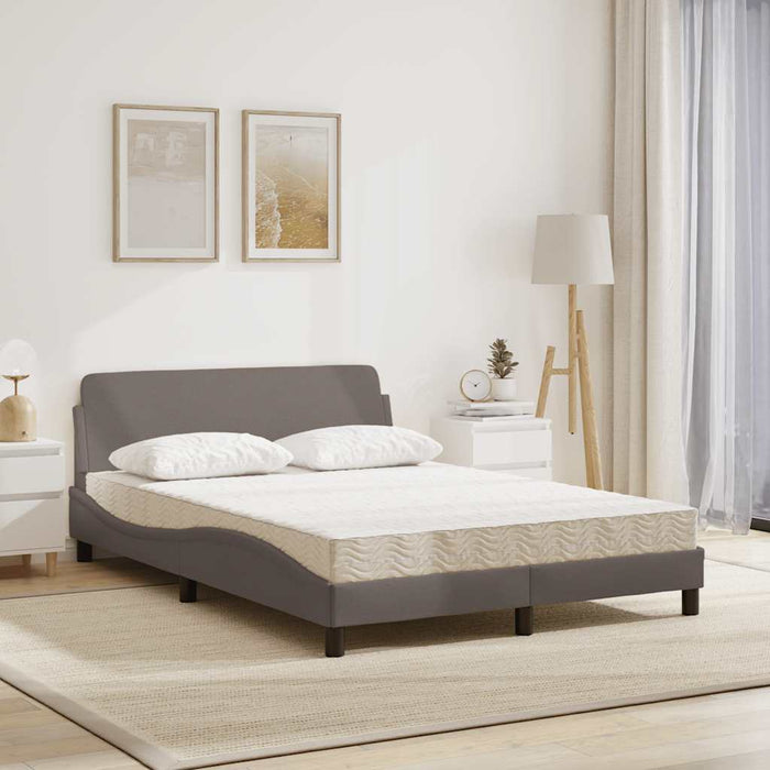 Pat cu saltea, Dover, gri taupe, 120x200 cm, textil WALTI