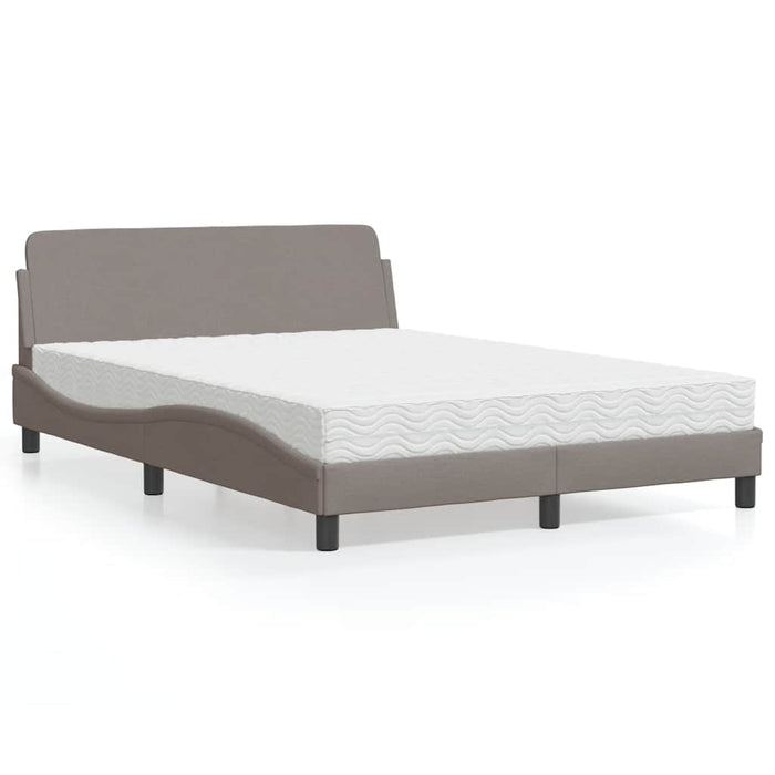 Pat cu saltea, Dover, gri taupe, 120x200 cm, textil WALTI