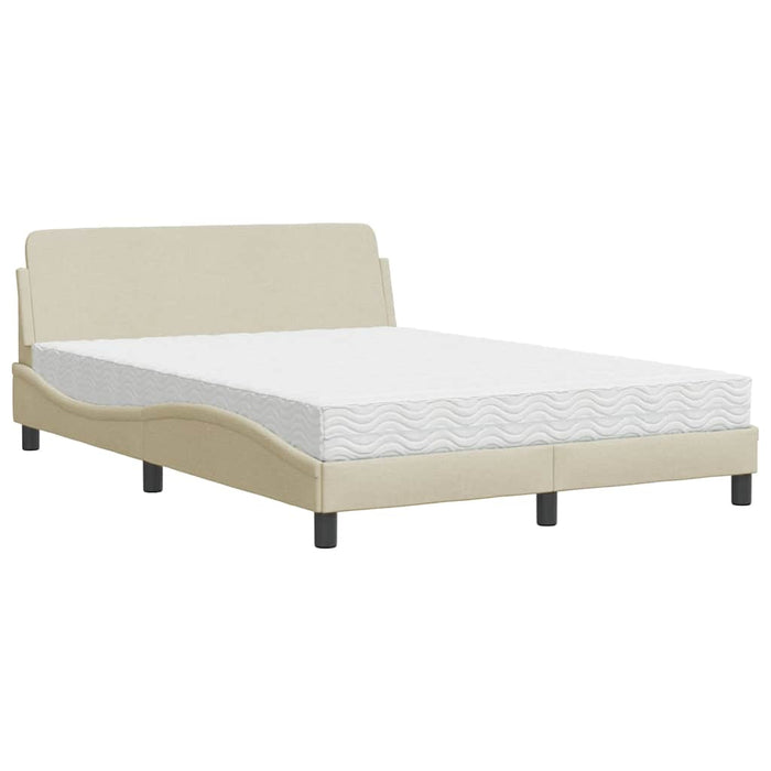 Pat cu saltea, Dover, crem, 120x200 cm, textil WALTI