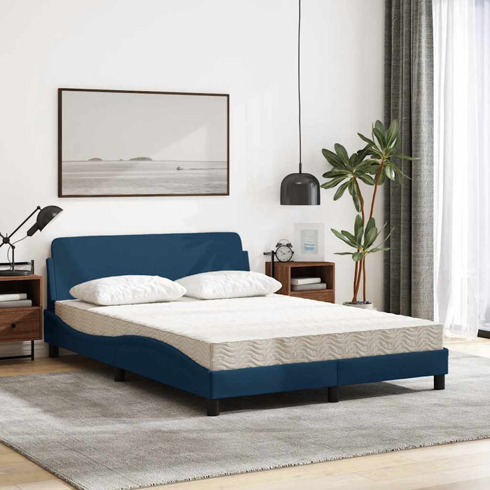 Pat cu saltea, Dover, albastru, 120x200 cm, textil WALTI