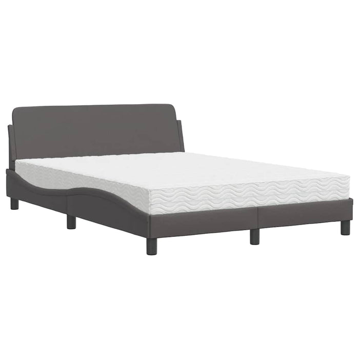 Pat cu saltea, Dover, gri, 120x200 cm, piele ecologică WALTI