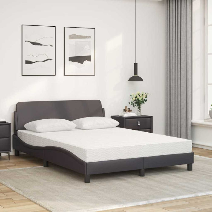 Pat cu saltea, Dover, gri, 120x200 cm, piele ecologică WALTI