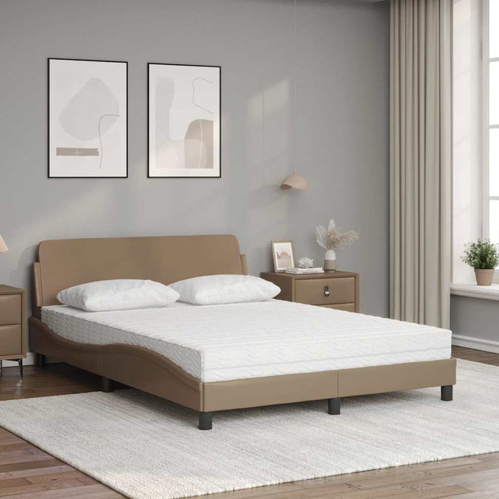 Pat cu saltea, Dover, cappuccino, 120x200cm piele ecologică WALTI