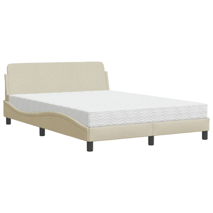 Pat cu saltea, Dover, crem, 140x200 cm, textil WALTI