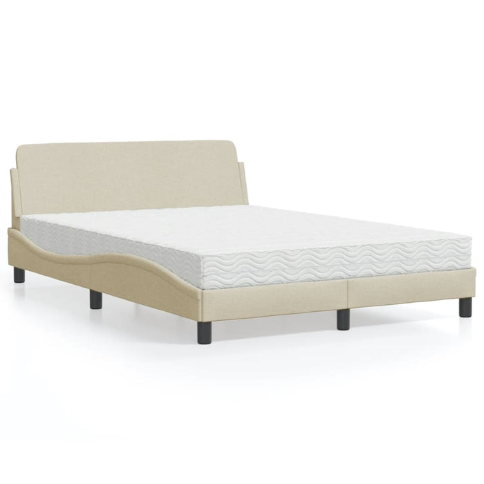 Pat cu saltea, Dover, crem, 140x200 cm, textil WALTI