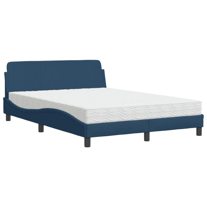Pat cu saltea, Dover, albastru, 140x200 cm, textil WALTI