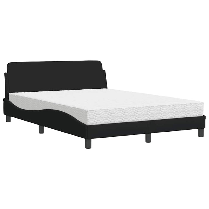 Pat cu saltea, Dover, negru, 140x200 cm, textil WALTI