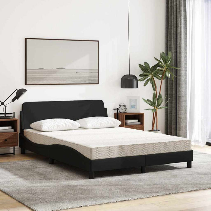 Pat cu saltea, Dover, negru, 140x200 cm, textil WALTI