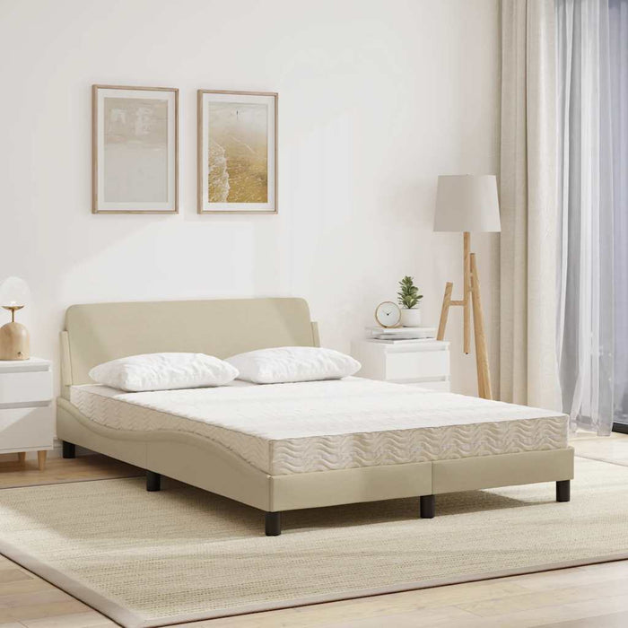 Pat cu saltea, Dover, crem, 140x200 cm, material textil WALTI