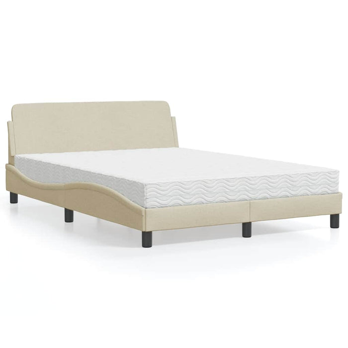Pat cu saltea, Dover, crem, 140x200 cm, material textil WALTI