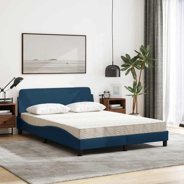 Pat cu saltea, Dover, albastru, 140x200cm, material textil WALTI