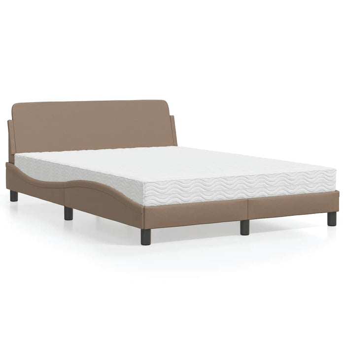 Pat cu saltea, Dover, cappuccino, 140x200cm piele ecologică WALTI