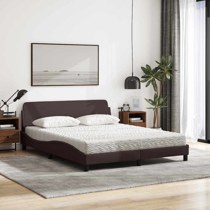 Pat cu saltea, Dover, maro închis, 160x200 cm, textil WALTI