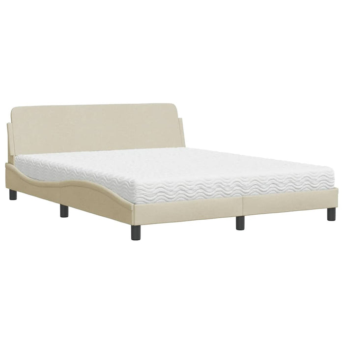 Pat cu saltea, Dover, crem, 160x200 cm, material textil WALTI