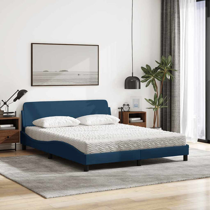 Pat cu saltea, Dover, albastru, 160x200cm, material textil WALTI
