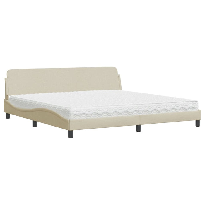 Pat cu saltea, Dover, crem, 200x200 cm, textil WALTI