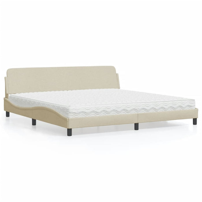 Pat cu saltea, Dover, crem, 200x200 cm, textil WALTI