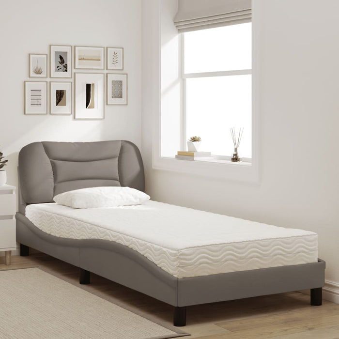Pat cu saltea, Hvar, gri taupe, 80x200 cm, textil WALTI
