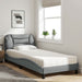 Pat cu saltea, gri deschis, 90x190 cm, textil - WALTI WALTI