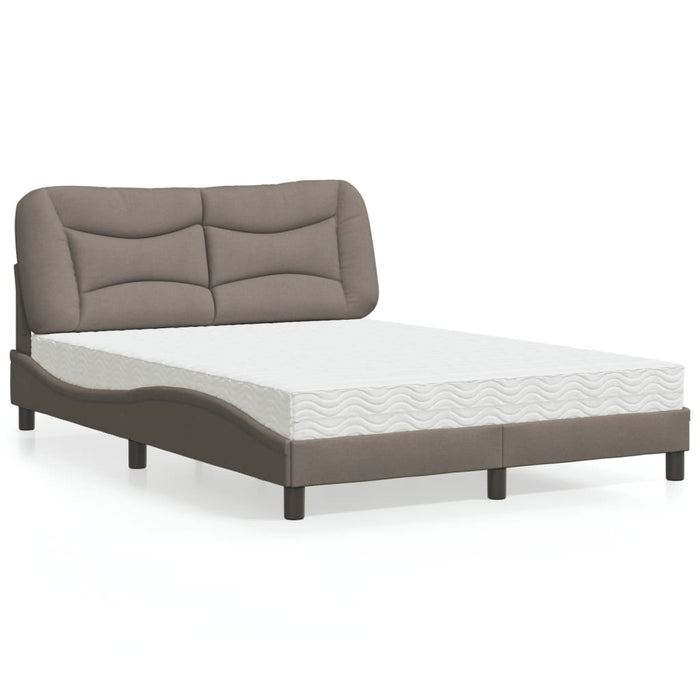 Pat cu saltea, Hvar, gri taupe, 140x200 cm, textil WALTI
