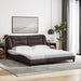 Pat cu saltea maro închis 180x200cm material textil - WALTI WALTI