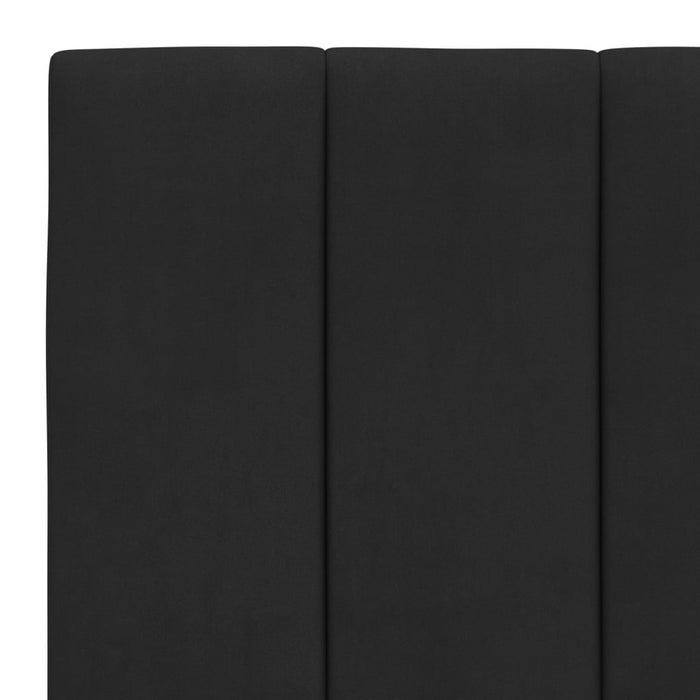 Pat cu saltea, Hanko, negru, 80x200 cm, catifea WALTI