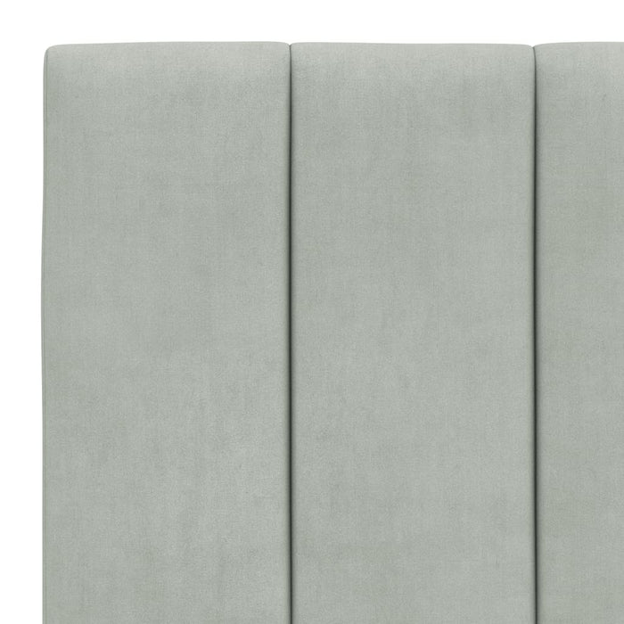 Pat cu saltea, Hanko, gri deschis, 90x190 cm, catifea WALTI