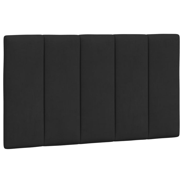 Pat cu saltea, Hanko, negru, 90x200 cm, catifea WALTI