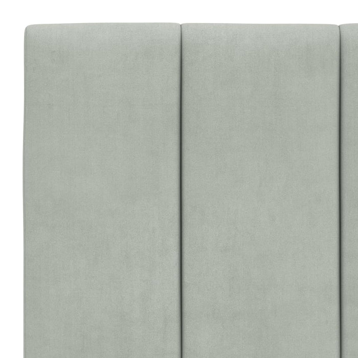 Pat cu saltea, Hanko, gri deschis, 100x200 cm, catifea WALTI